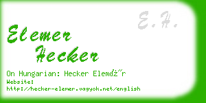elemer hecker business card